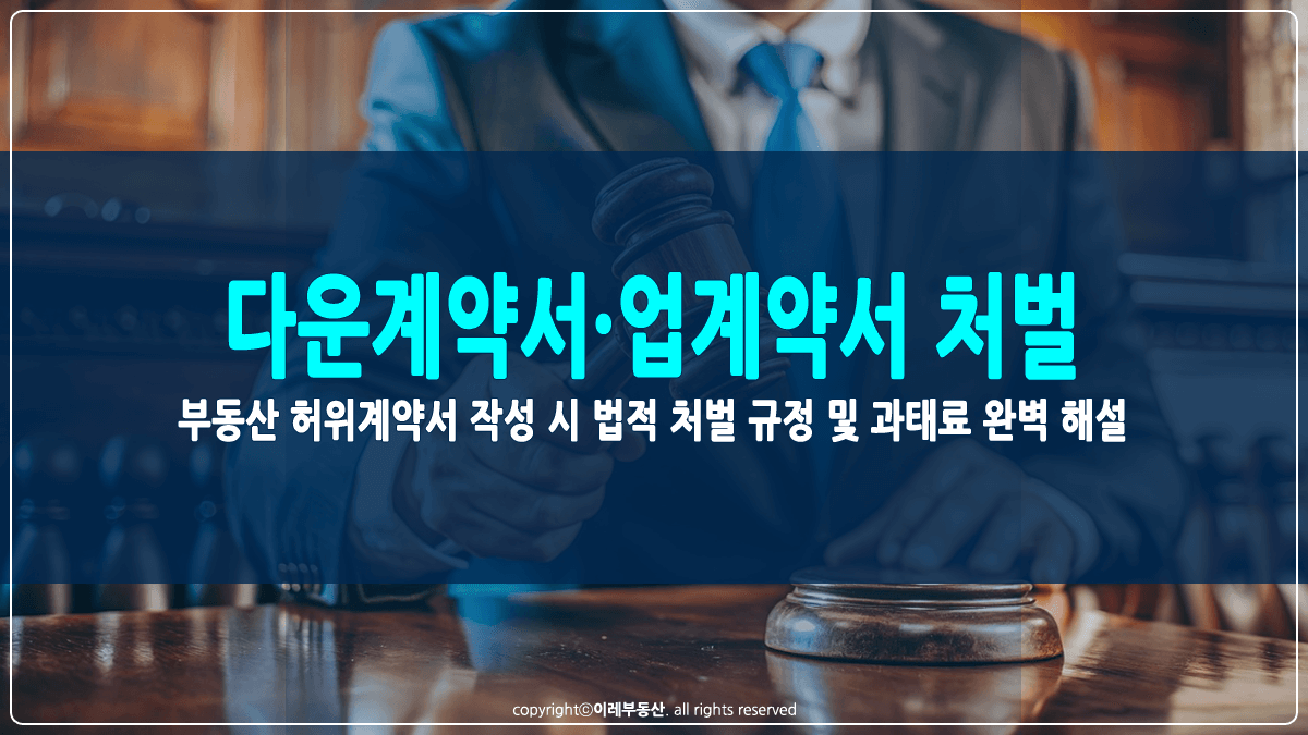 부동산 다운계약서 업계약서 처벌 규정 썸네일