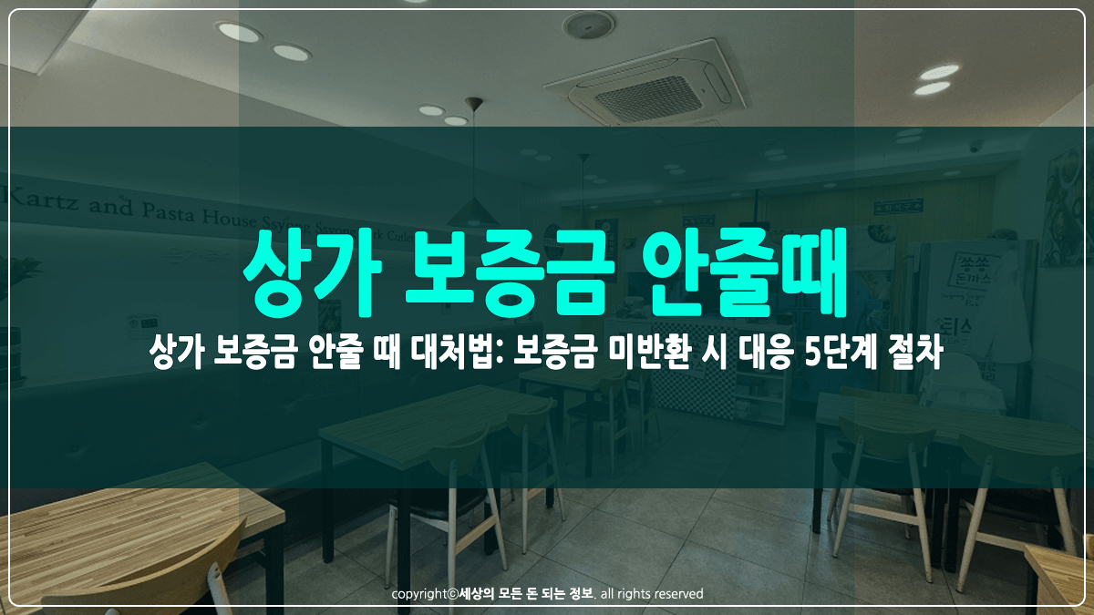 상가 보증금 안줄 때 대처법 썸네일