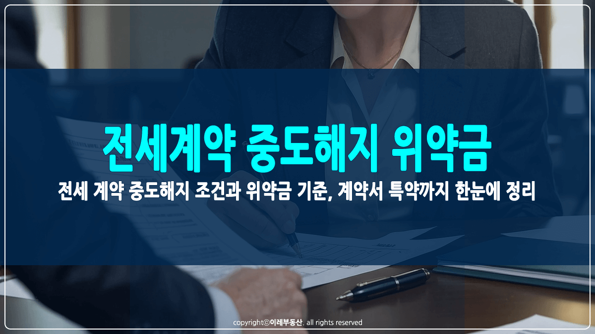 전세계약 중도해지 위약금 기준 썸네일