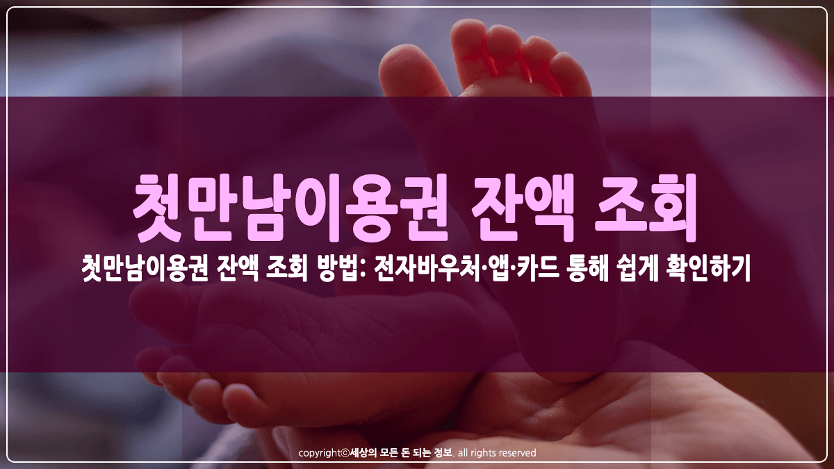 첫만남이용권 잔액 조회 방법 썸네일