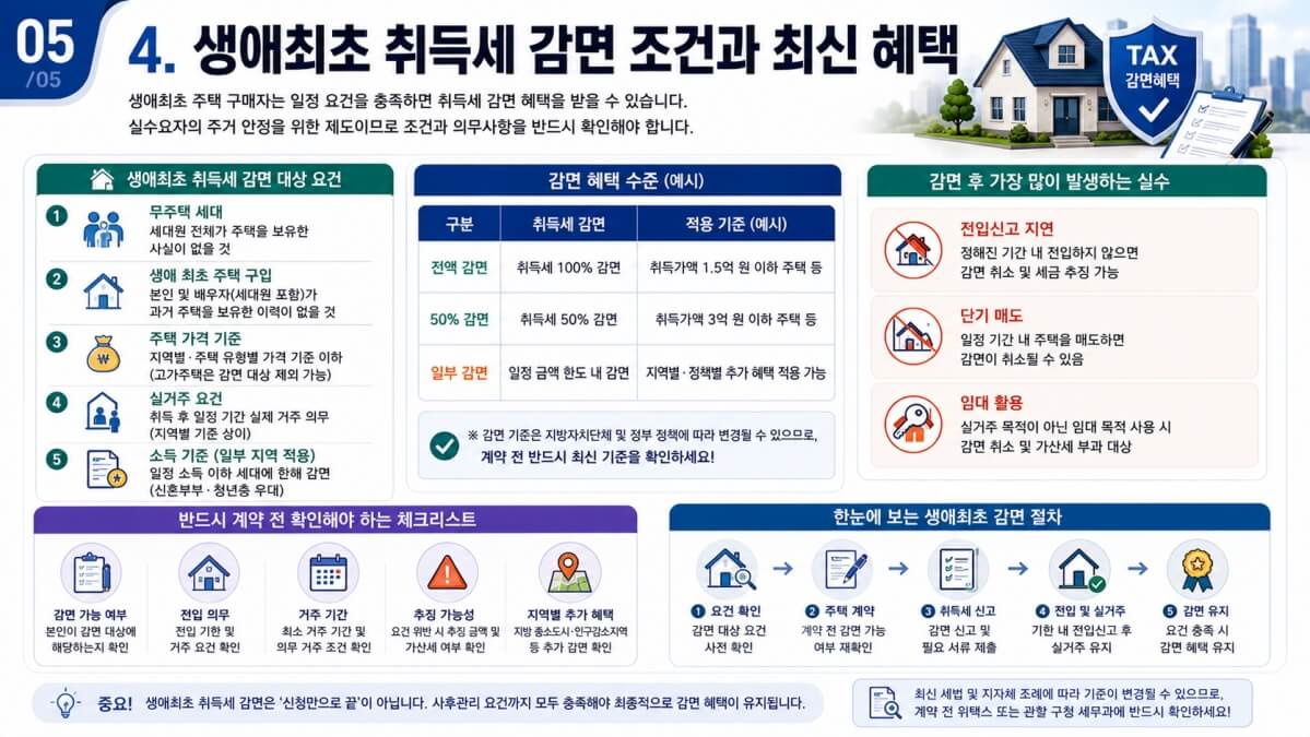 생애최초 취득세 감면 조건