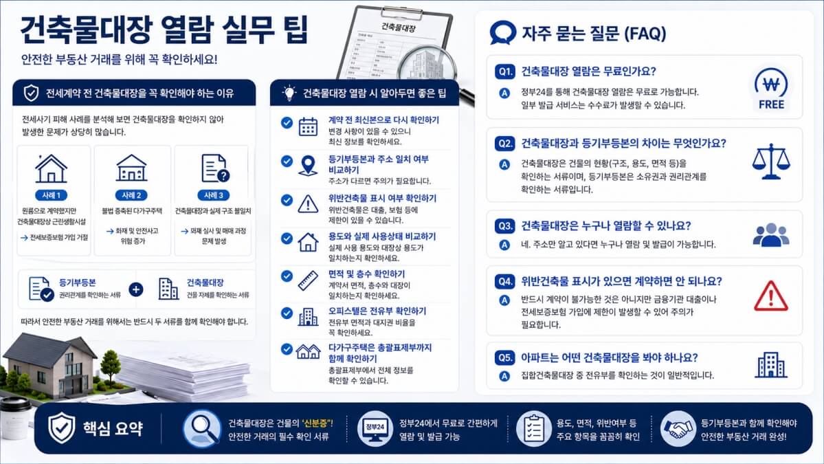 건축물대장 열람 실무 팁