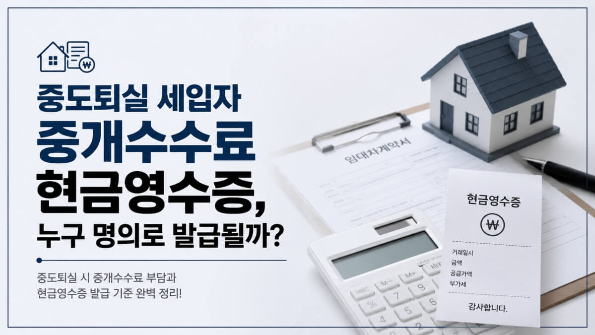 중도퇴실 세입자 중개수수료 현금영수증 썸네일