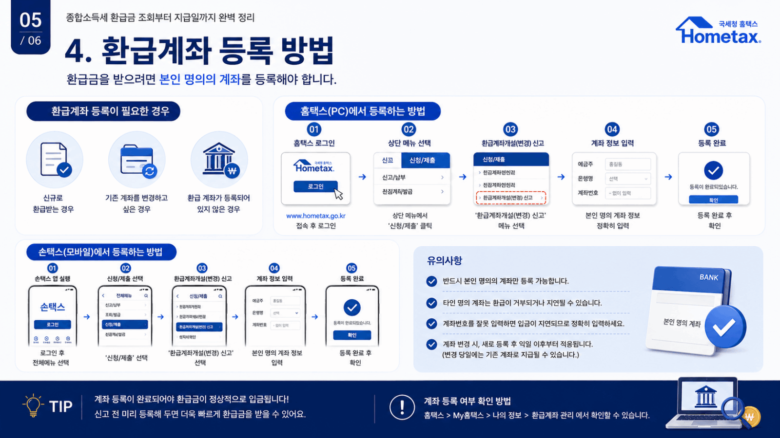 환급금 계좌 등록
