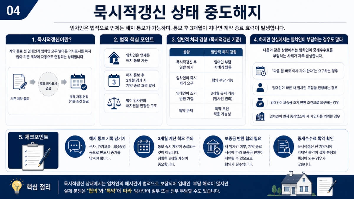 묵시적갱신 상태 중도해지