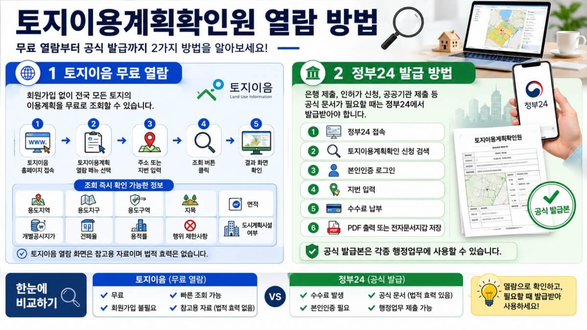 토지이용계획확인원 열람 방법