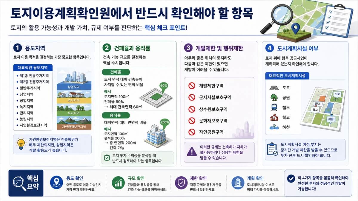 토지이용계획확인원 필수 확인 항목