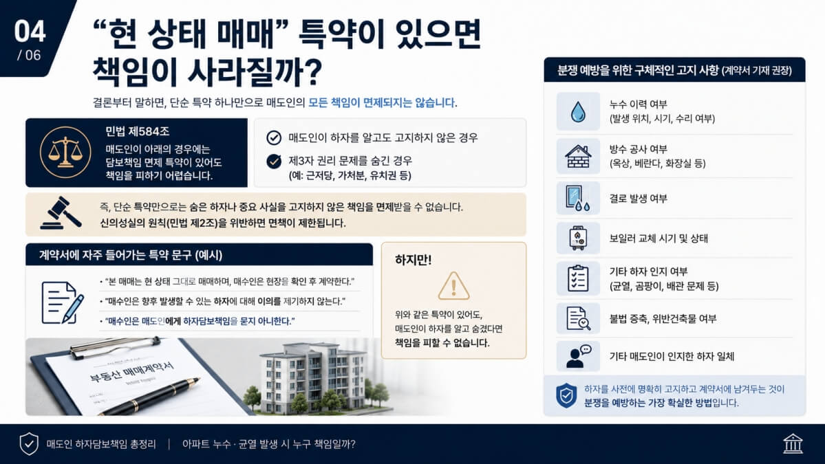 현 상태 매매 특약