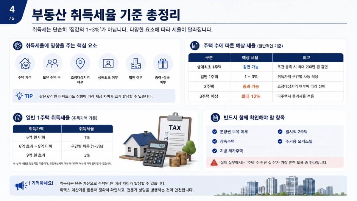 부동산 취득세율 기준