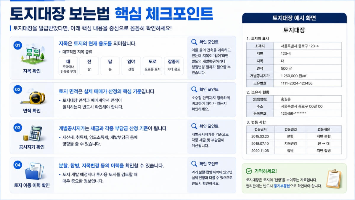 토지대장 보는법