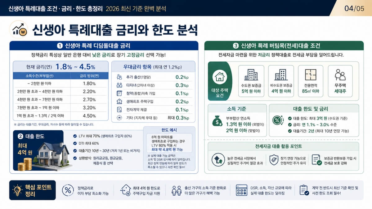 신생아 특례대출 금리와 한도