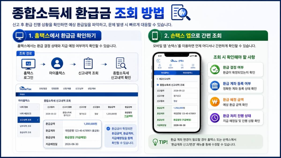 종합소득세 환급금 조회 방법