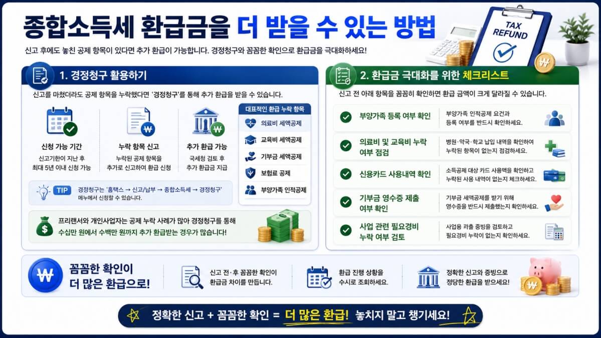 종합소득세 환급금을 더 받을 수 있는 방법