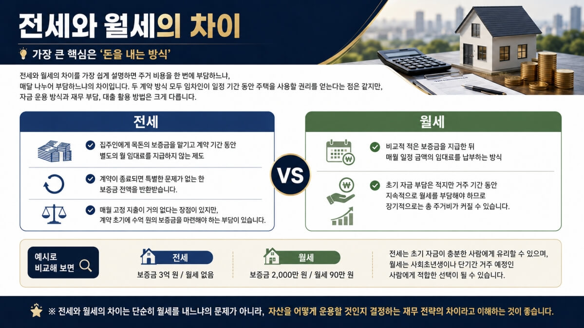 전세와 월세의 차이