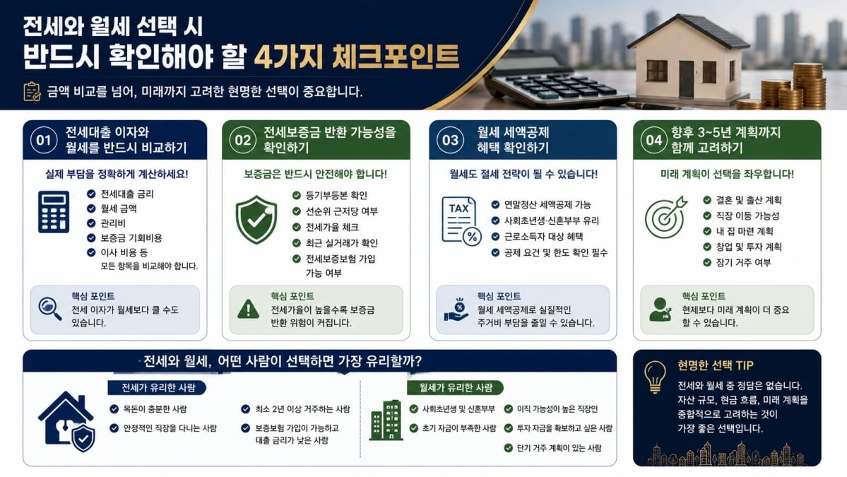 전세와 월세의 선택시 체크포인트