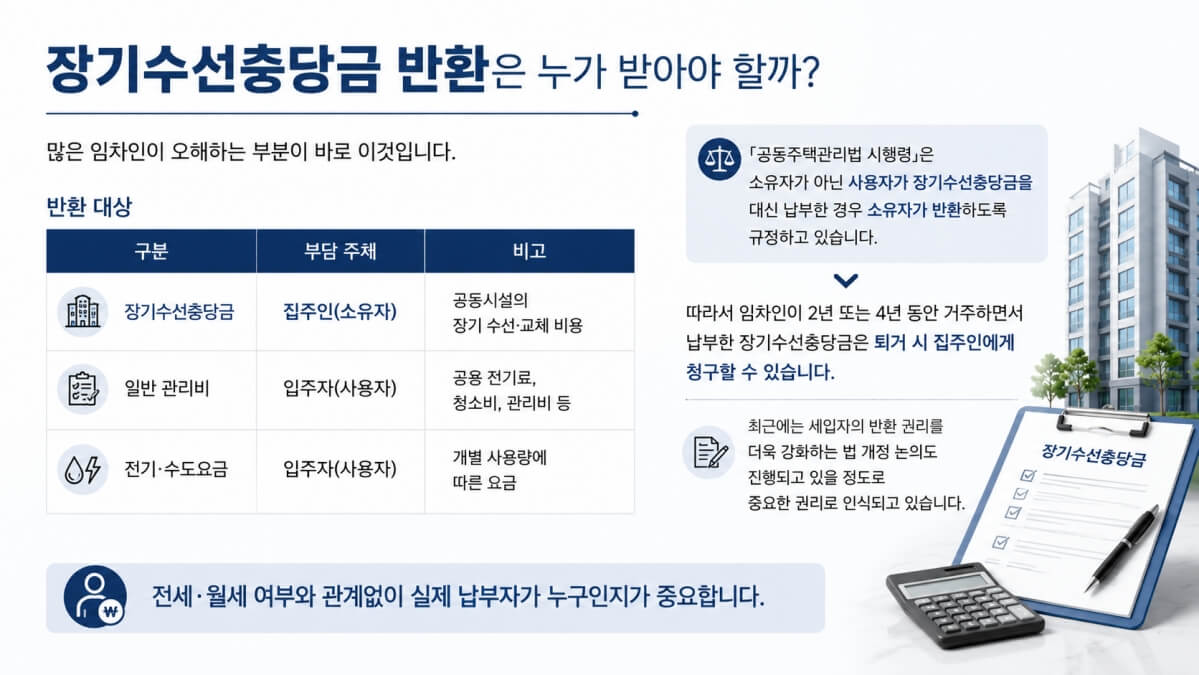 장기수선충당금 반환은 누가 받아야?