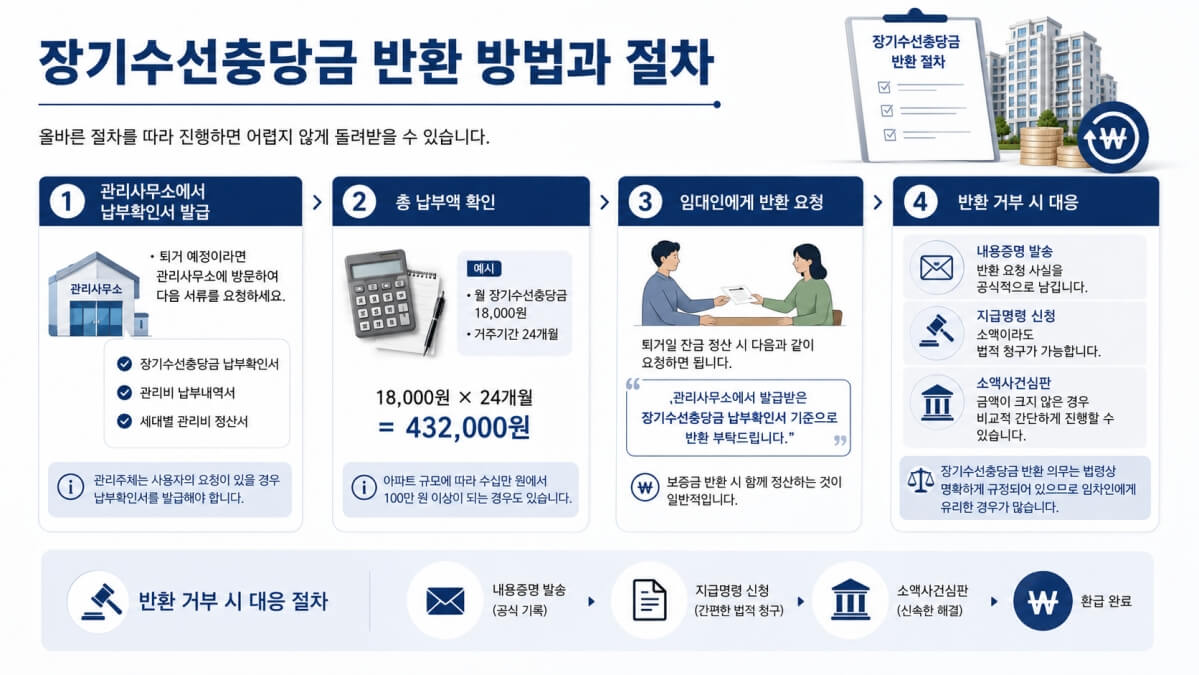 장기수선충당금 반환 방법과 절차