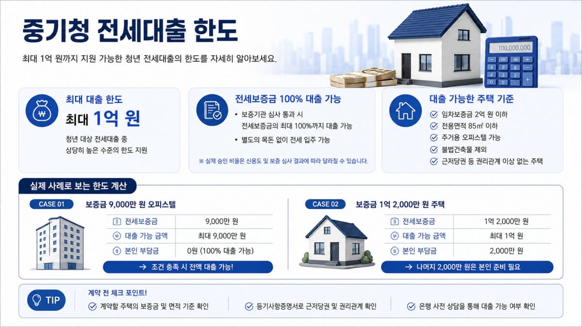 중기청 전세대출 한도