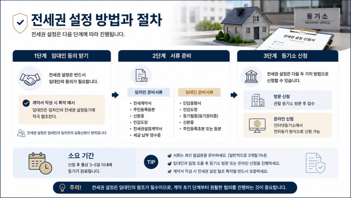 전세권 설정 방법과 절차