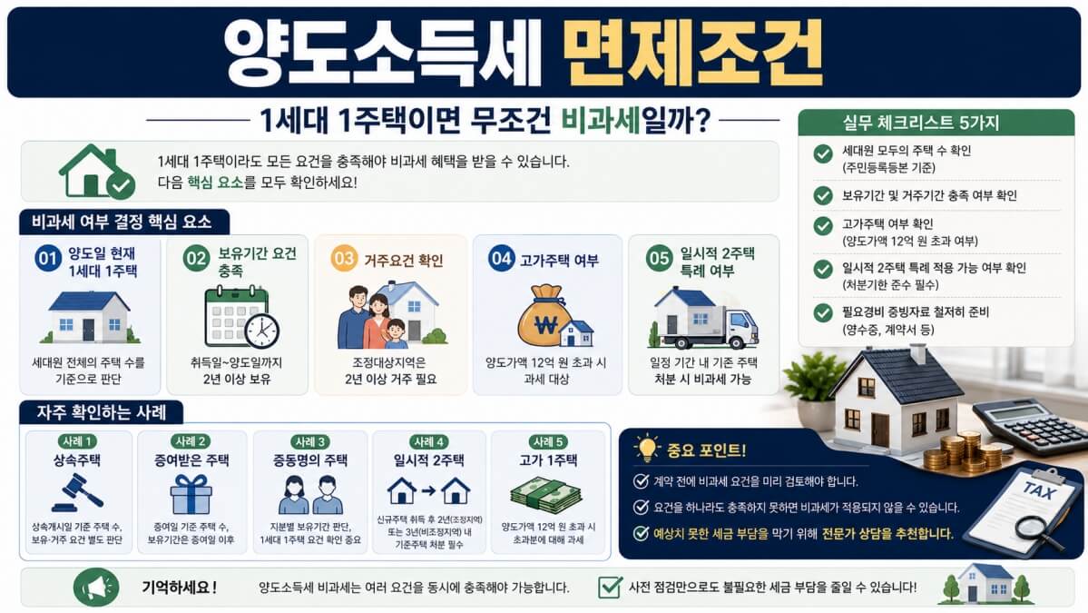 양도소득세 면제조건