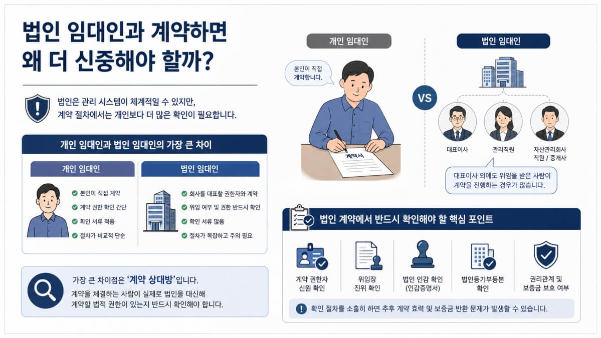 임대인이 법인인 경우 주의사항