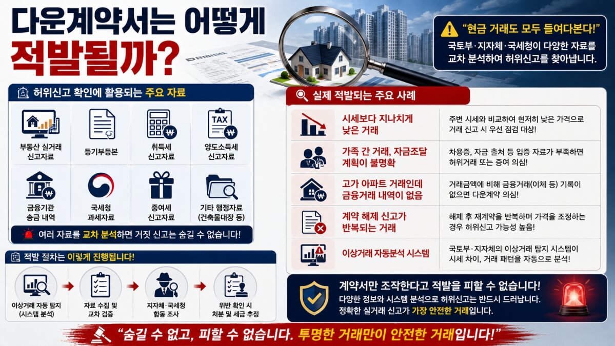 다운계약서 적발은?