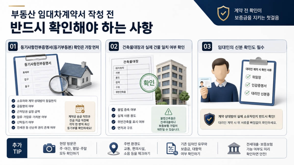 부동산 임대차계약서 작성 전 확인사항