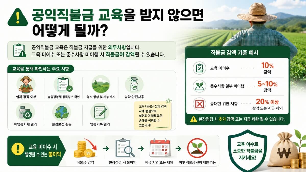 공익직불금 교육을 받지 않으면?