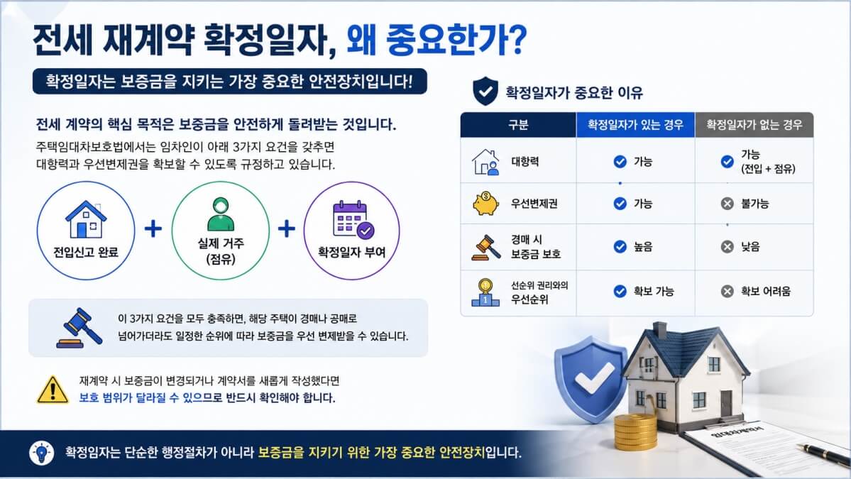전세 재계약 확정일자 중요성