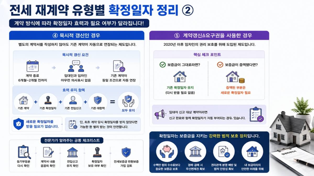 전세 재계약 유형별 확정일자
