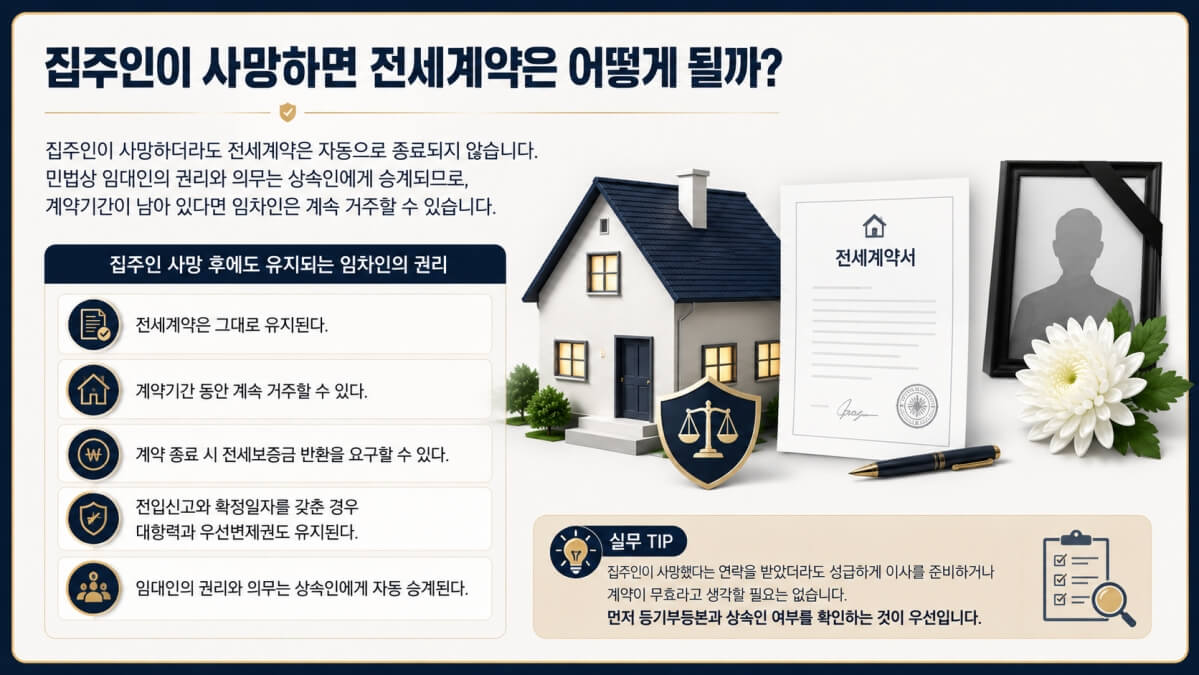 집주인 사망시 전세계약은?