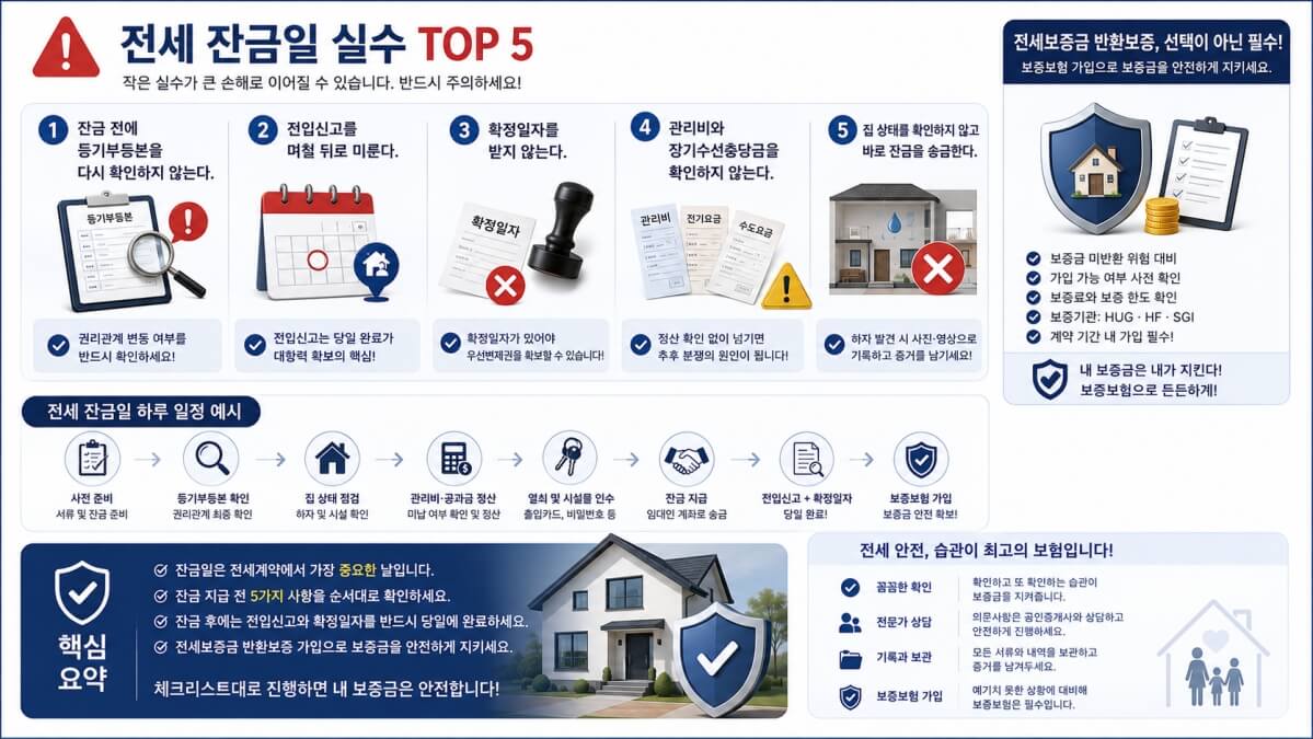 전세 잔금일 실수 TOP5