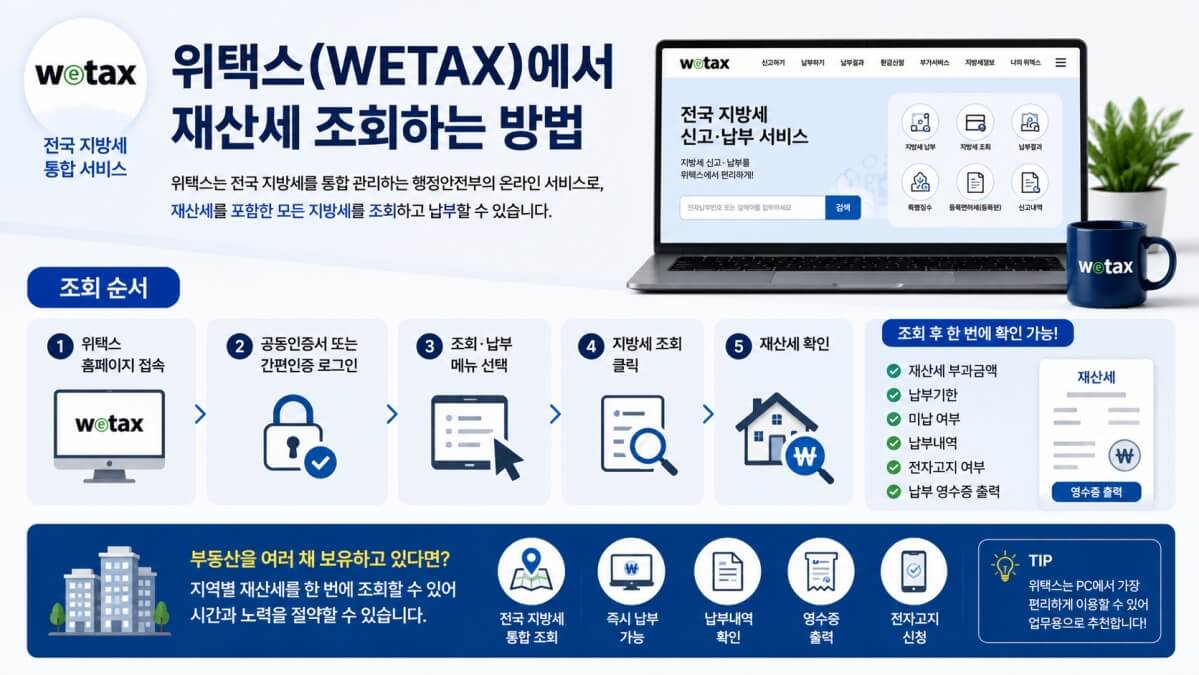 위택스 재산세 조회방법