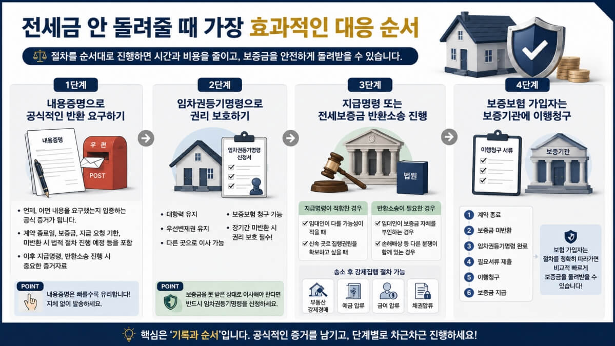 전세금 안 돌려줄 때 대응 순서