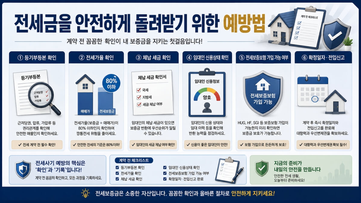 전세금을 안전하게 돌려받기 위한 예방법