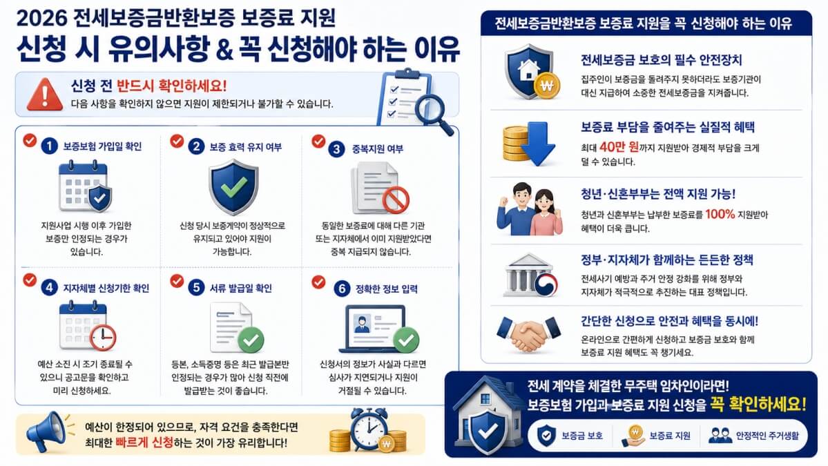 신청 시 유의사항