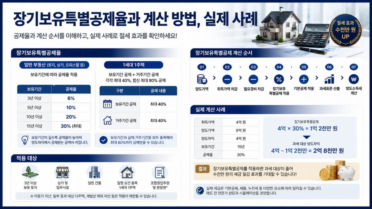 장기보유특별공제 계산방법