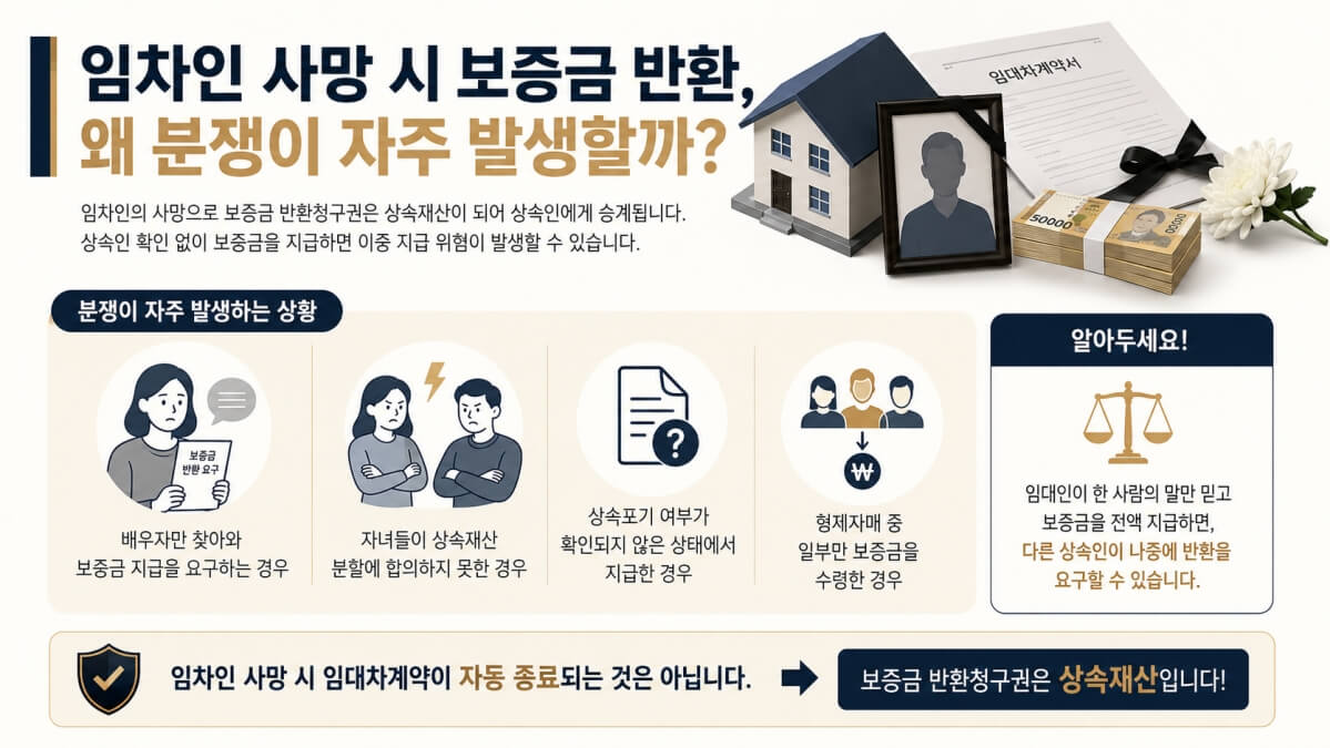 임차인 사망 시 보증금 반환