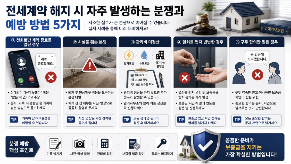 전세계약 해지시 발생하는 분쟁
