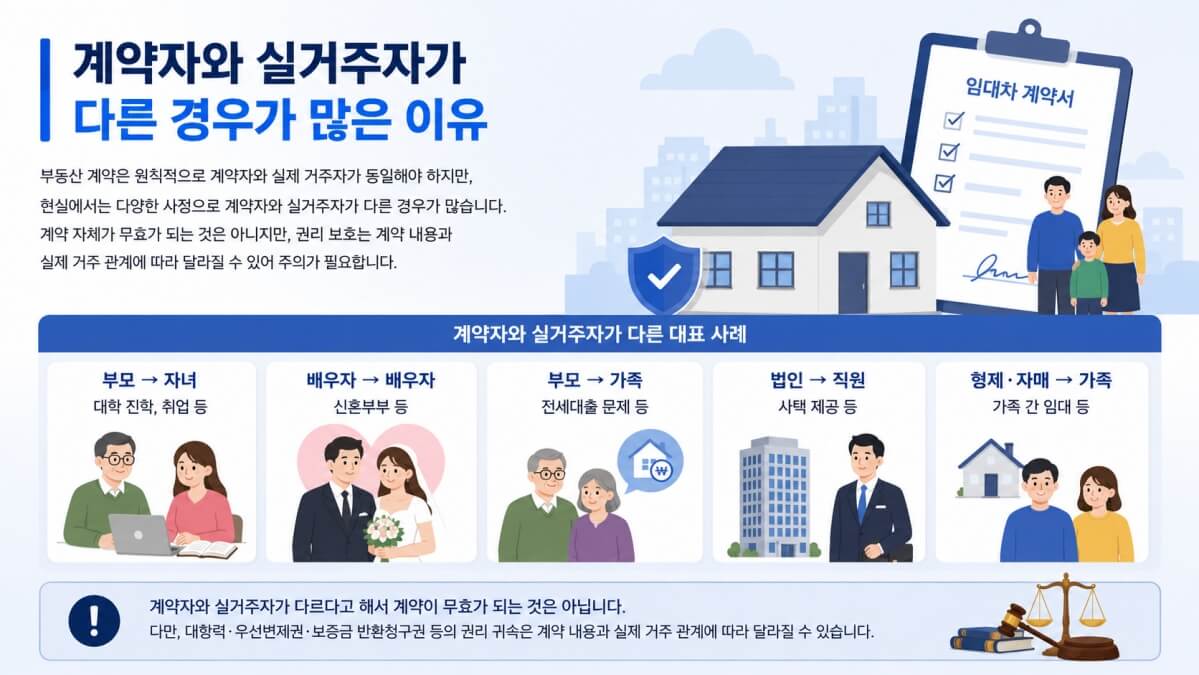 계약자와 실거주자가 다른 이유