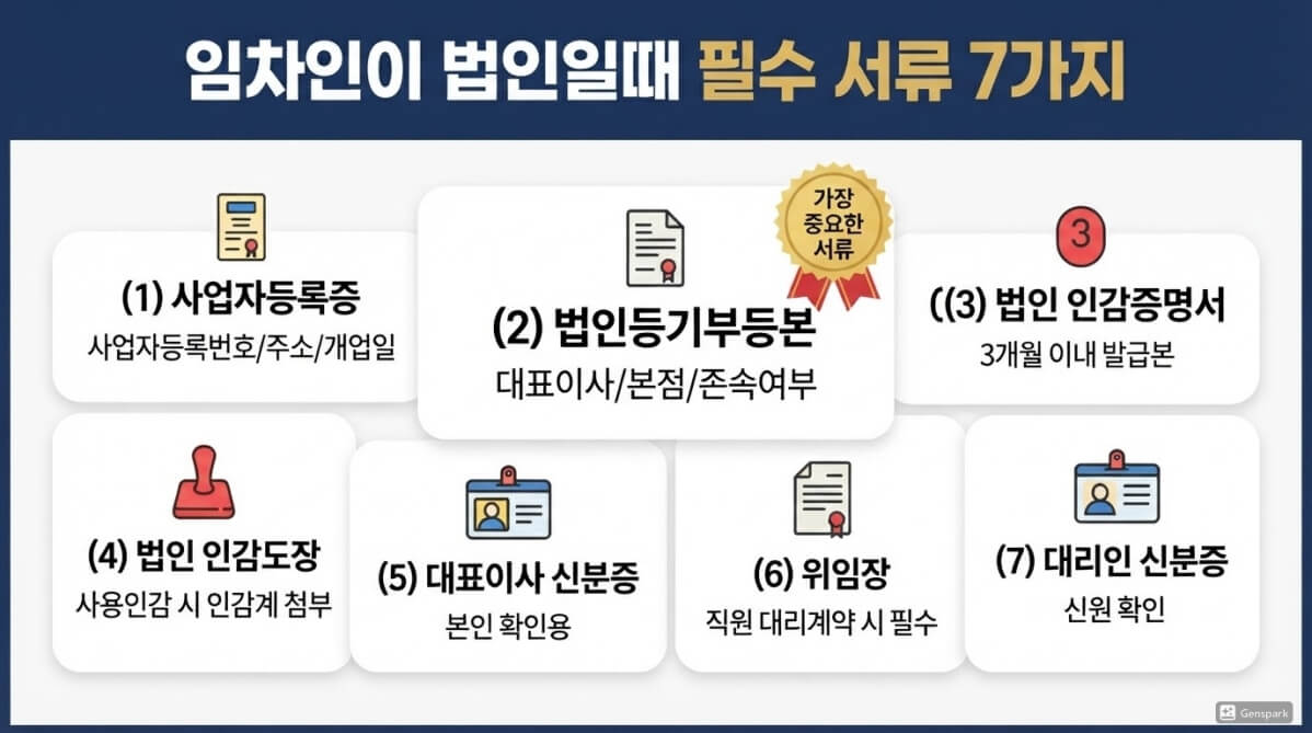 임차인이 법인일때 필수 서류