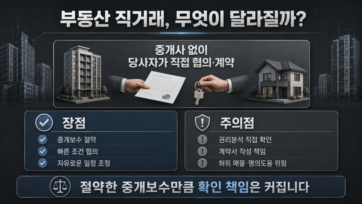 부동산 직거래 장점 및 단점