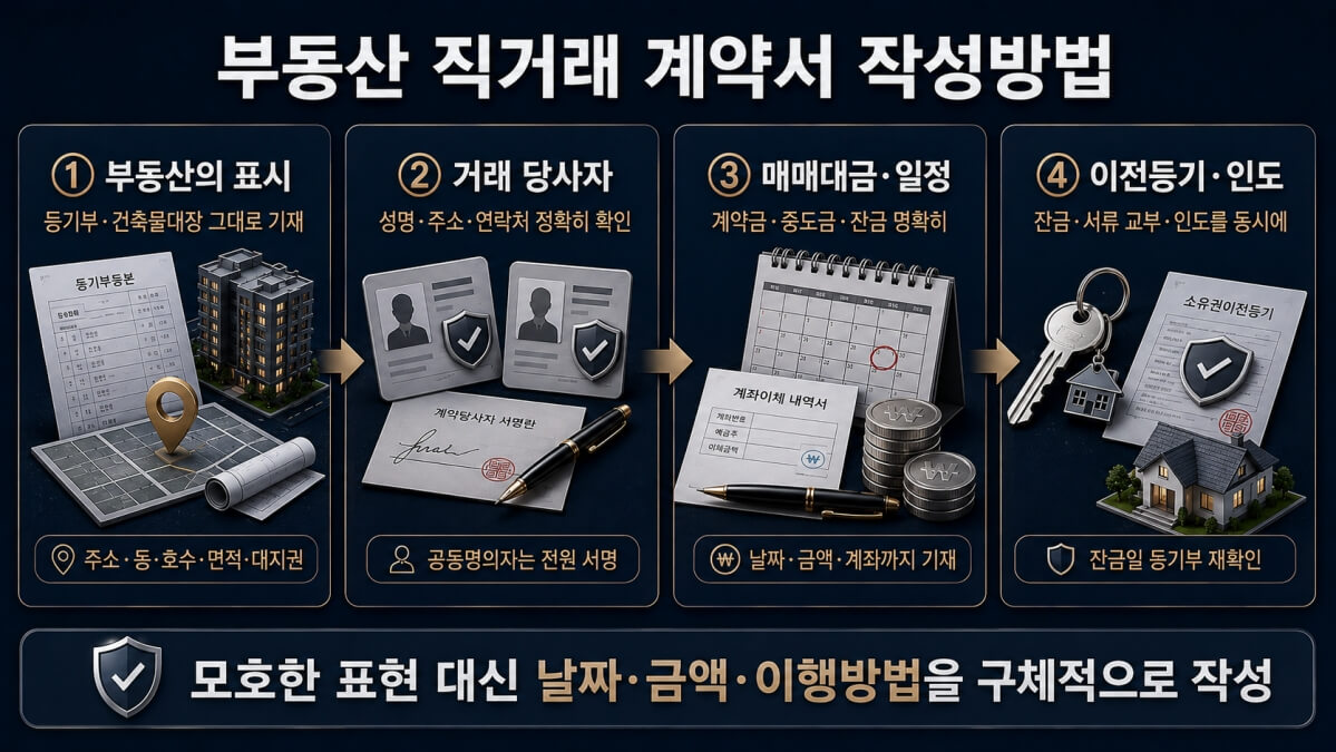 부동산 직거래 계약서 작성방법