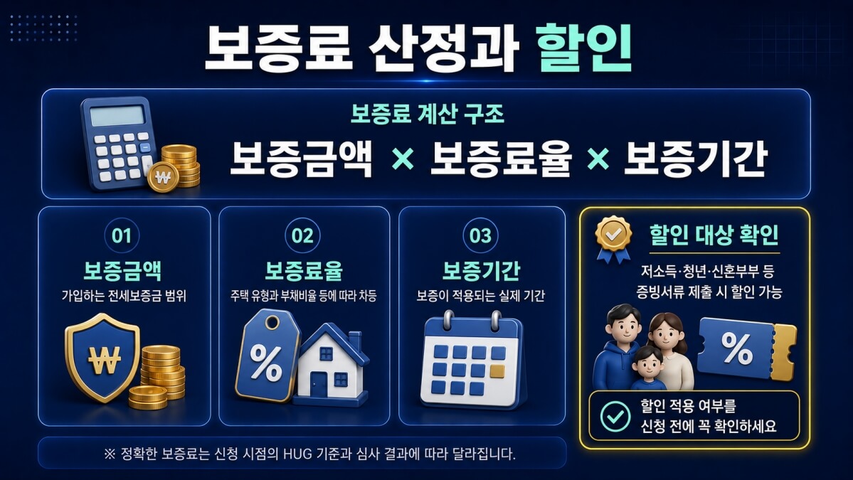 HUG 전세보증금반환보증 보증료 산정