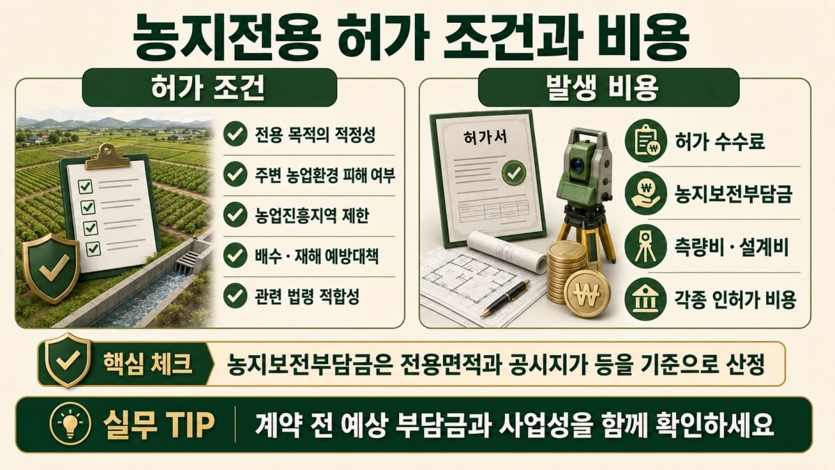 농지전용 허가 조건과 비용