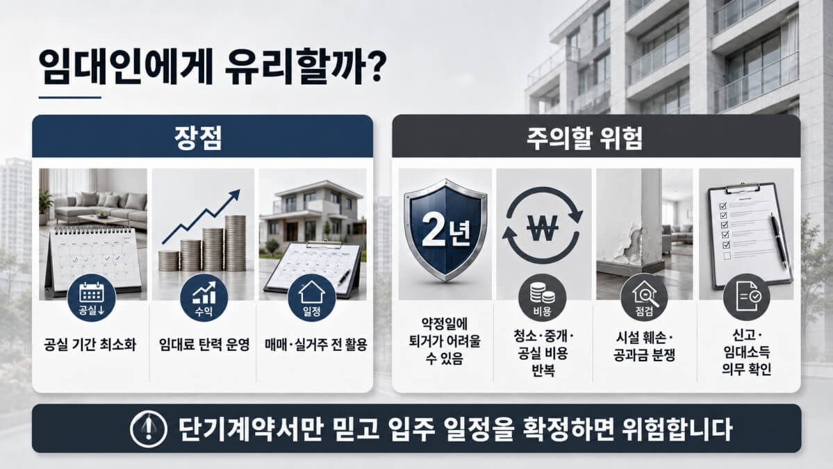 단기 임대차 계약 임대인에게는?