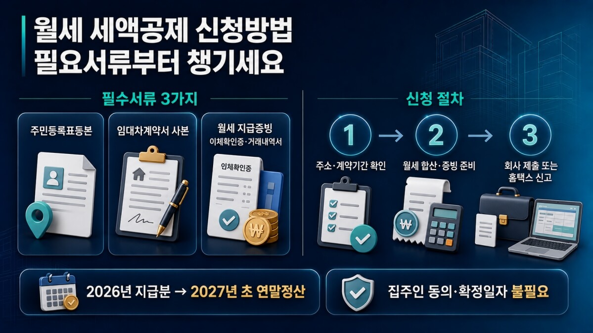 2026 월세 세액공제 신청방법
