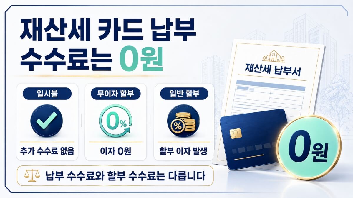 재산세 카드납부 수수료는 0원