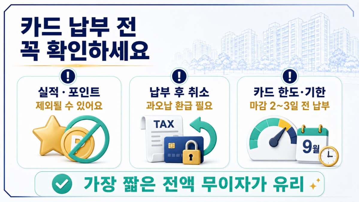 9월 재산세 카드납부 주의사항