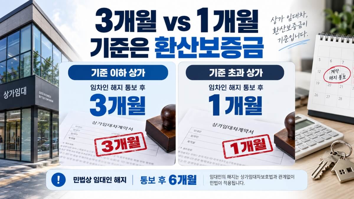 상가 묵시적 갱신 해지 통보기간 기준